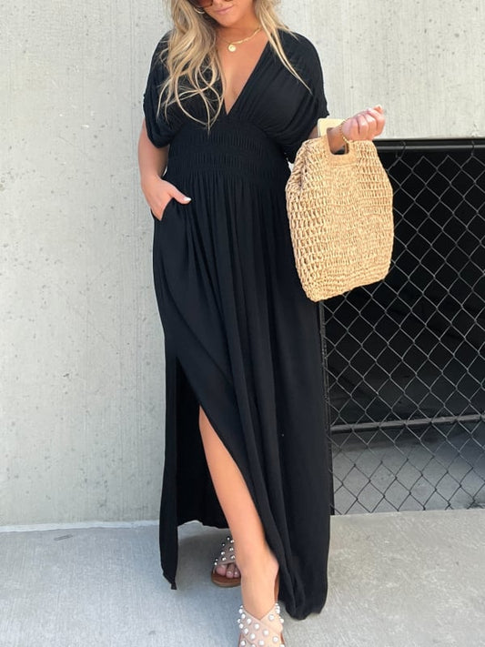 🔥67% OFF💗2024 New Slit v-neck effortless maxi long dress-3pcs free shipping