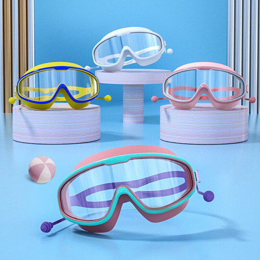 🔥Hot Sale 🔥HD children's large frame waterproof and anti-fog swimming goggles